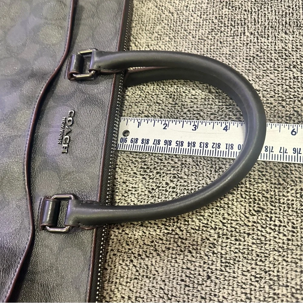 Coach Black Signature Leather Brief Case Workbag